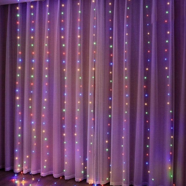 Cortina de Luz de Led com 300 Luzes e 8 Modos para Natal — 4