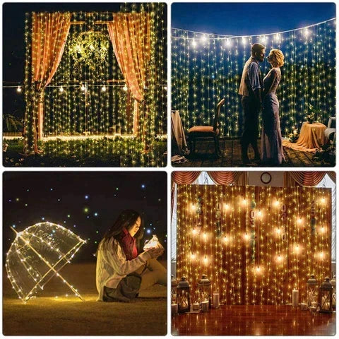 Cortina de Luz de Led com 300 Luzes e 8 Modos para Natal — 6