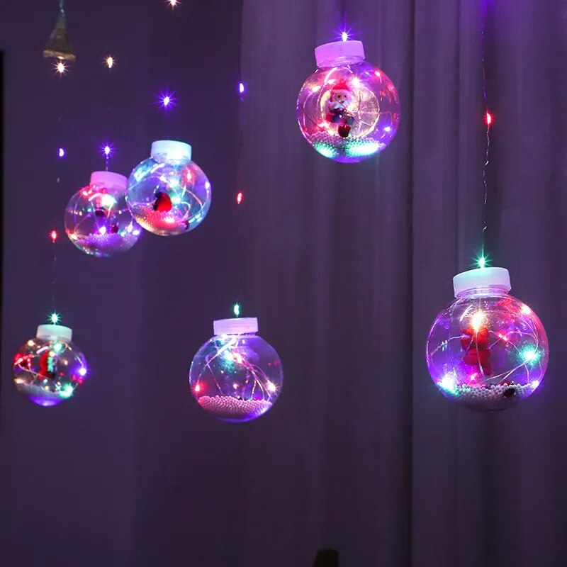 Cortina de Luzes em LED Globos Decoração de Natal — 3