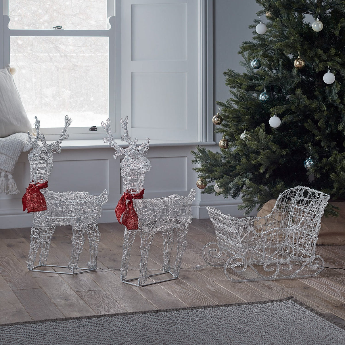 Figura de Natal Renas e Treno iluminados — 3