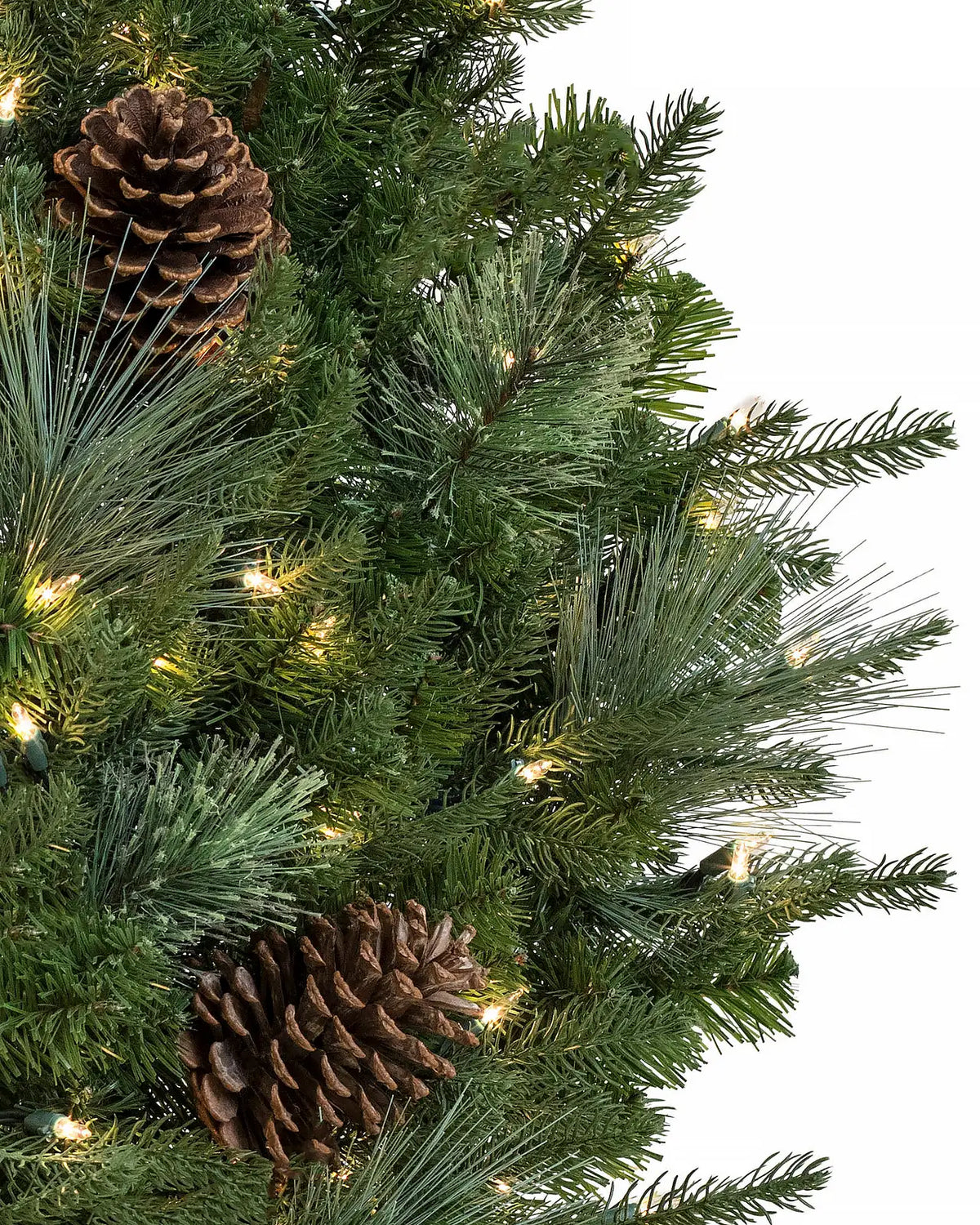 Grinalda de Natal 90 cm com LED, Pinhas e Folhagens Verdes — 5