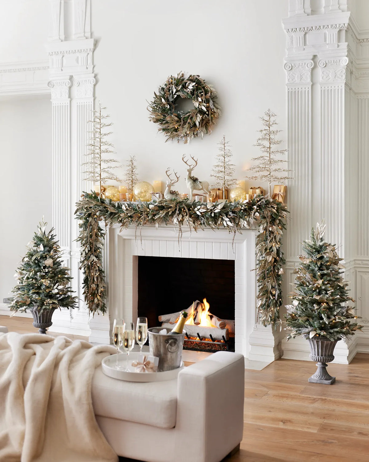 Grinalda Nevada Champagne Com LED 90 cm — 4