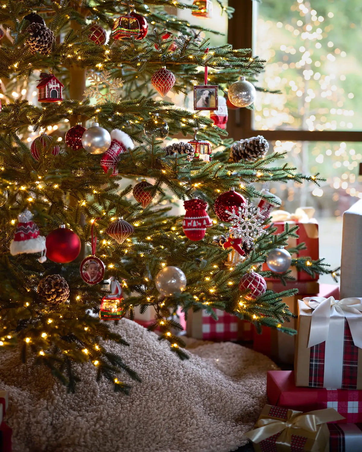 Saia para Árvore de Natal em Bouclé Bege — 3