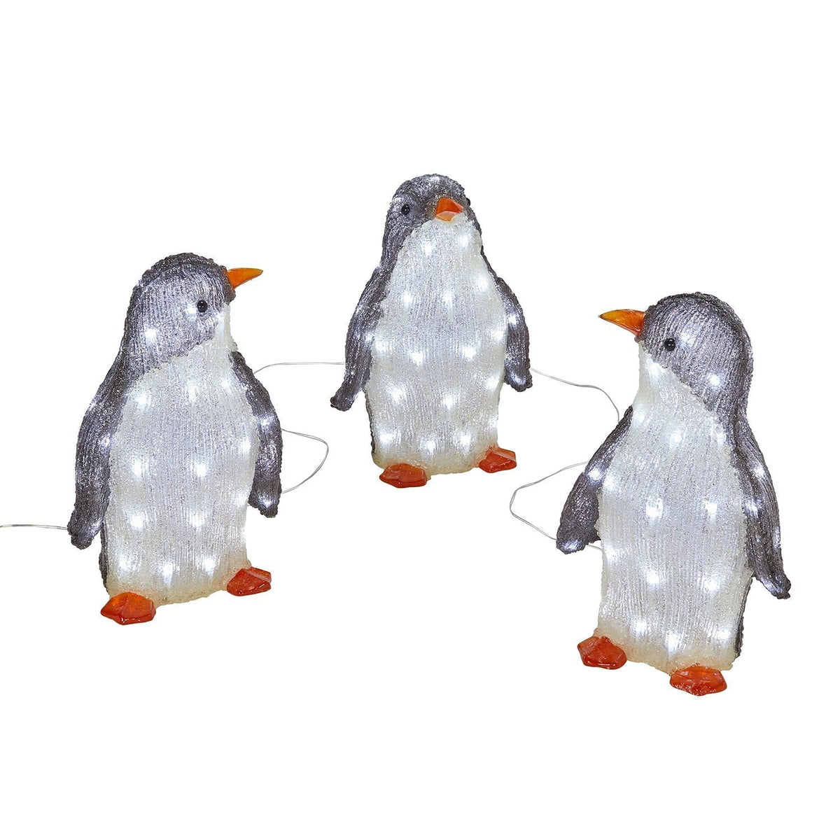 Trio de pinguim acrílico para exterior — 3
